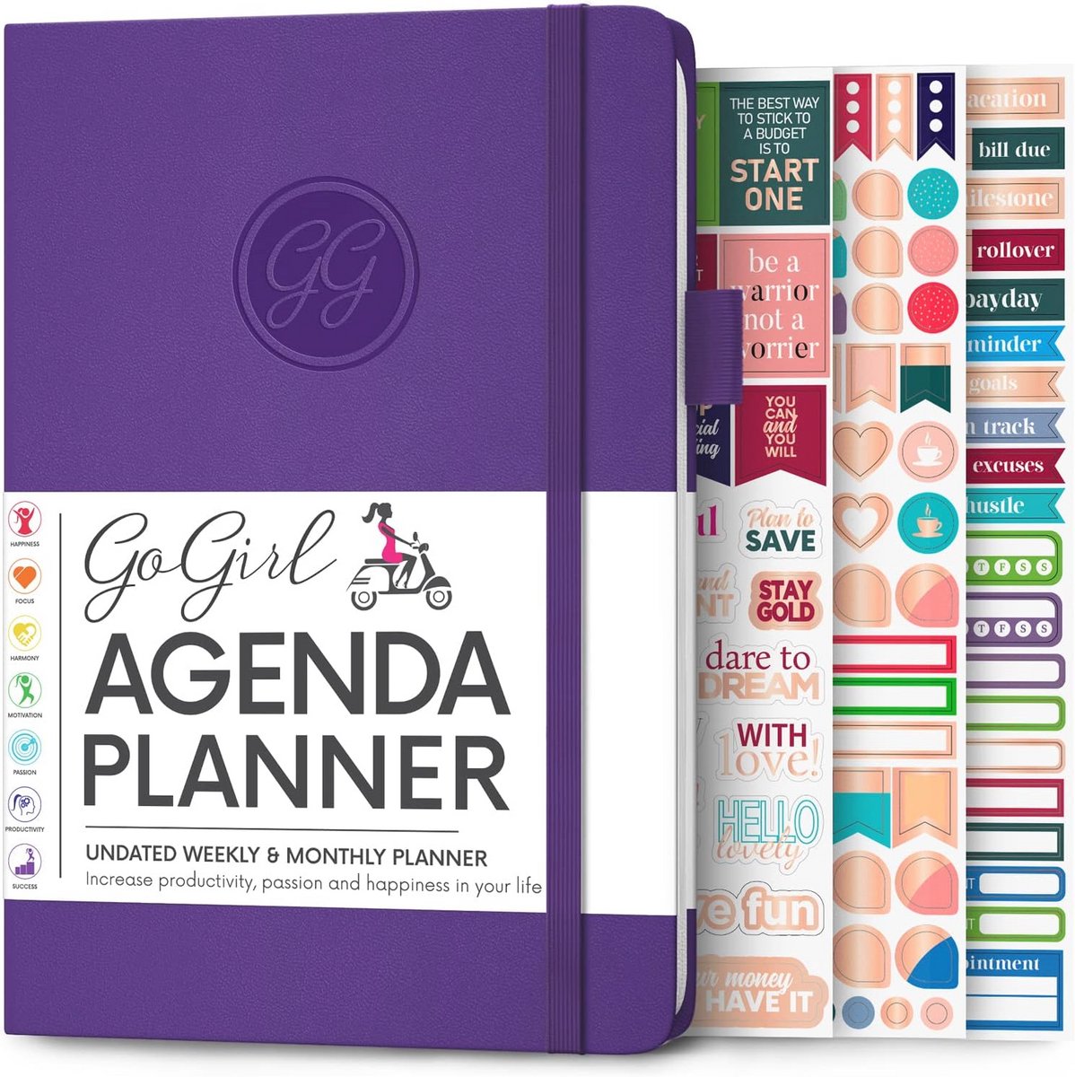 Kleurrijke maandelijkse en wekelijkse planner en organisator voor vrouwen