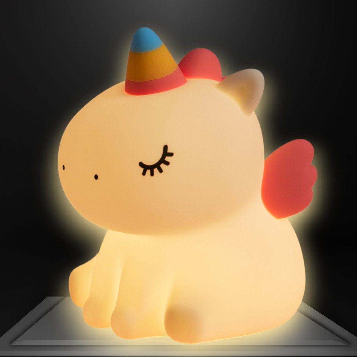 Kinder Nachtlampje Eenhoorn – LED Baby Nachtlamp – Dimbaar & Touch Sensor – Warm Wit Licht – USB Oplaadbaar – Zacht Siliconen – Veilig voor Kinderen – 30 Min Timer — cadeau in Spellen & Speelgoed - foto 6
