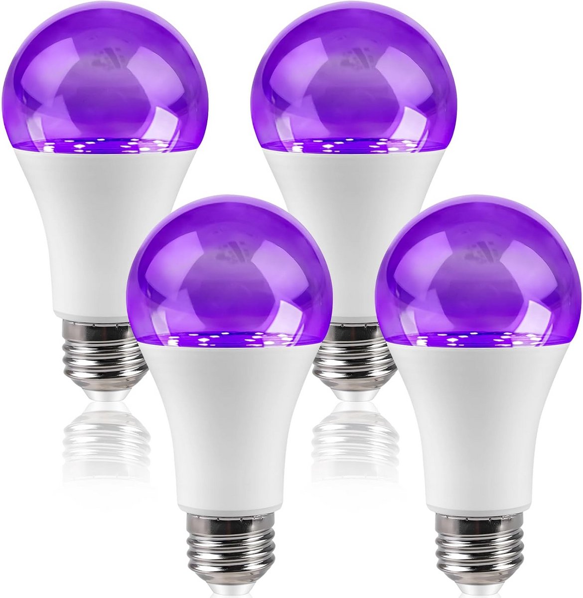 Set van 4 stuks UV-lampen E27 (12W) voor Feestverlichting en Decoratie (385-400 nm)