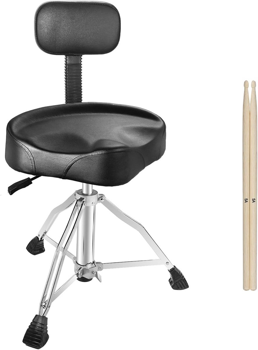 Verstelbare Drumkruk met Rugleuning voor Volwassen Drummers