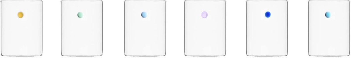 Set van 6 gesorteerde waterglazen - Handgemaakte borosilicaatglas waterglazen, 30 cl