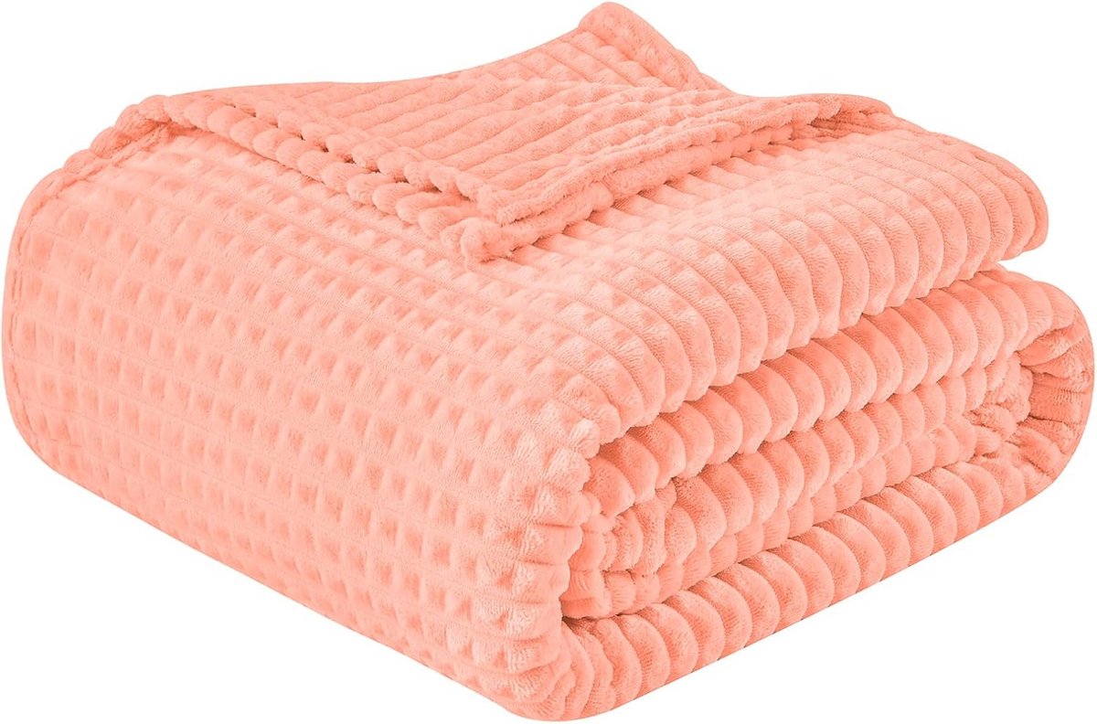 Luxe Fleece Deken Tweepersoons Zacht Flanel met Geometrisch Patroon