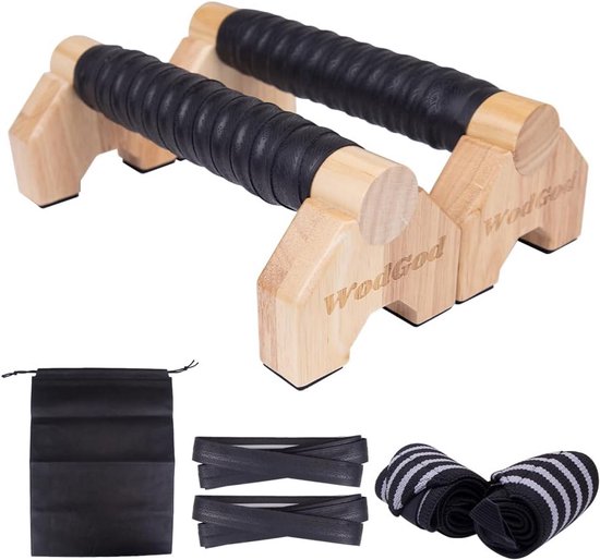 HSYFUNA Holz Parallettes für Calisthenics – Liegestützgriffe & Handstand Griffe, rutschfest, Push Up Stand Bars für Krafttraining, Indoor & Outdoor, Turngriffe aus Buchenholz HSYFUNA Holz Parallettes für Calisthenics – Liegestützgriffe & Handstand Griffe, rutschfest, Push Up Stand Bars für Krafttraining, Indoor & Outdoor, Turngriffe aus Buchenholz