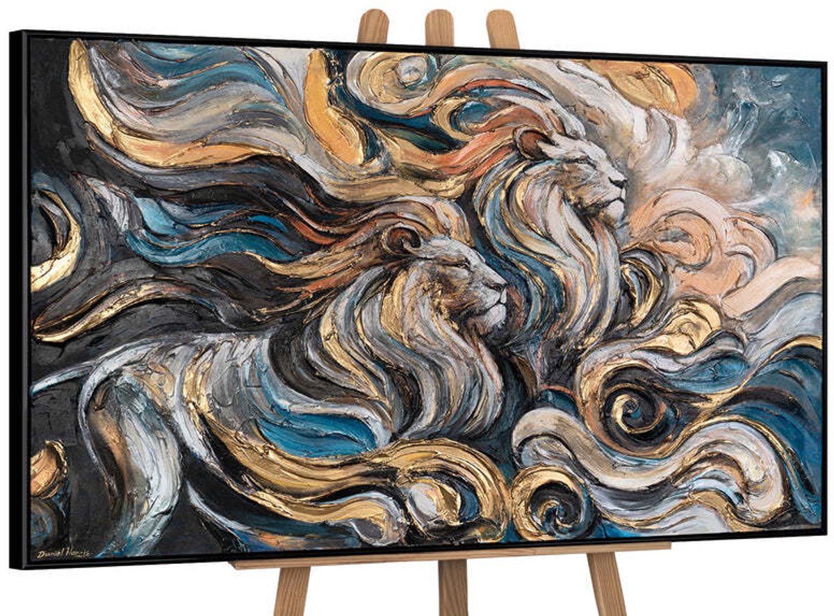 YS Canvas schilderij handgeschilderd dynasty of strength abstract – YS-Art Gallery – Luxe wanddecoratie voor woonkamer – Modern schilderij voor slaapkamer en hal Black