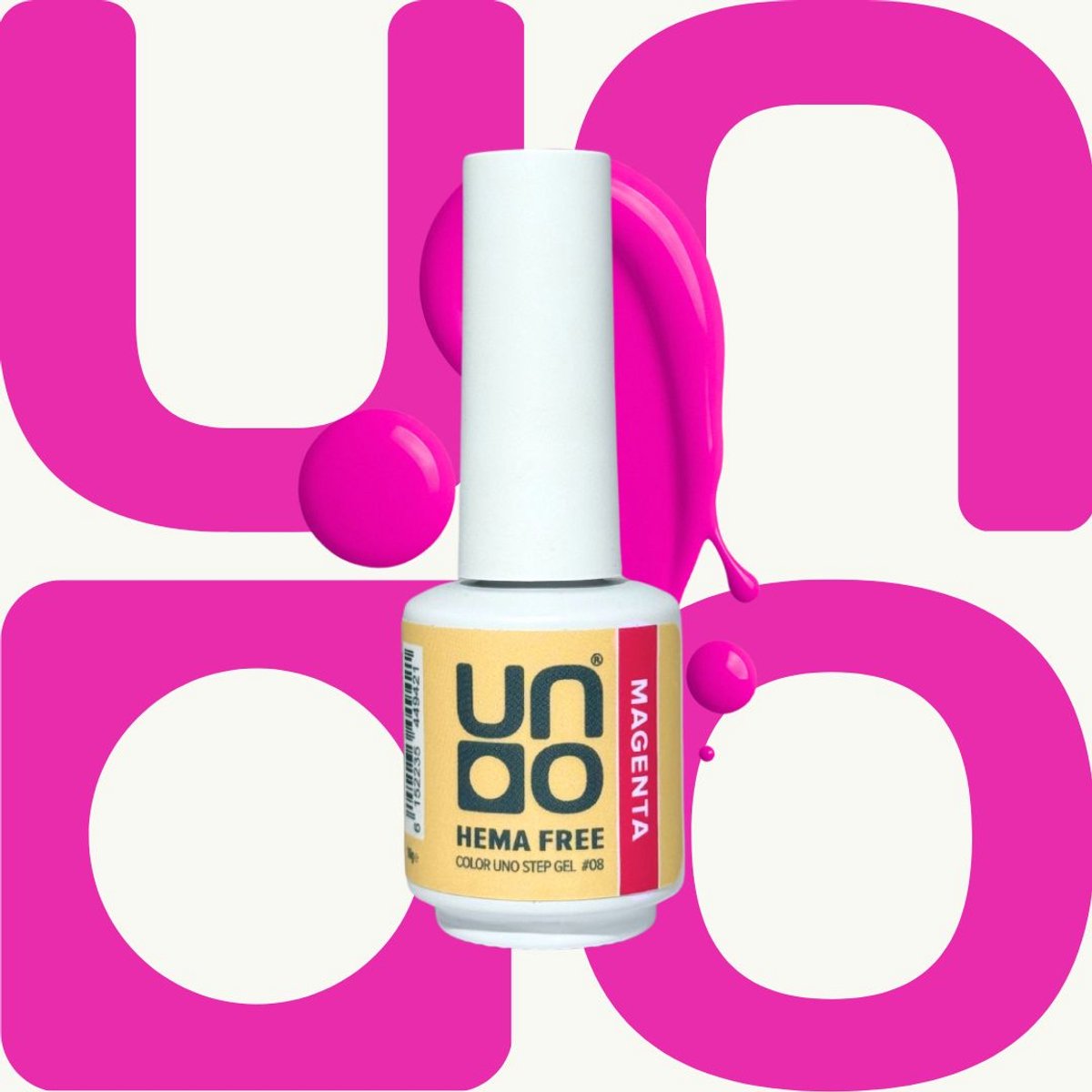 UNO One Step Gel – 3-in-1 Gellak – Base + Kleur + Top in één – HEMA-vrij – Magenta (fuchsia) – 10g