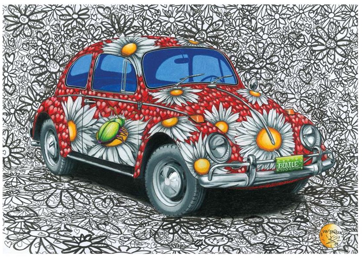 Dino legpuzzel VW Beetle 500 stukjes - kleurrijke puzzel speelgoed.