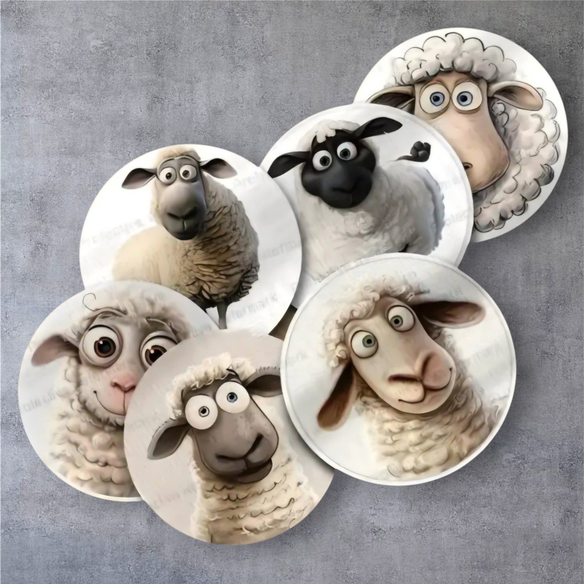 Onderzetters Grappige Schapen - 6 stuks - Set van 6 - Onderzetters - Coasters - Houten onderzetters - Onderzetters voor glazen - Onderleggers voor glazen of Kopjes - Grappige teksten - Verjaardagscadeau - Moederdag - Vaderdag - Fun Cadeau