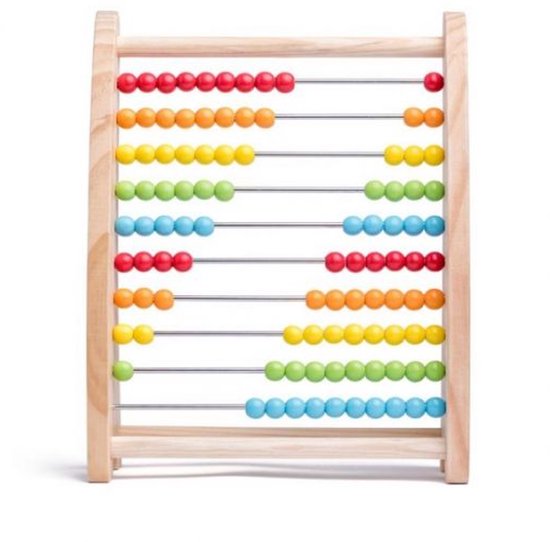 Houten telraam voor 5 rijen speelgoed en telspellen, wiskundig Houten telraam voor 5 rijen speelgoed en telspellen, wiskundig
