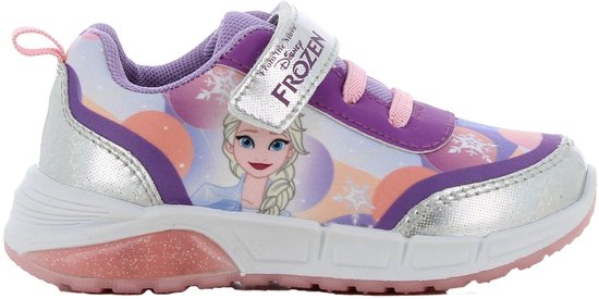 Frozen - Schoenen voor meisjes met lichtjes - Anna en Elsa sneakers voor kinderen met klittenband - Lichtgevende kindersneaker - Maat 26 - Multi