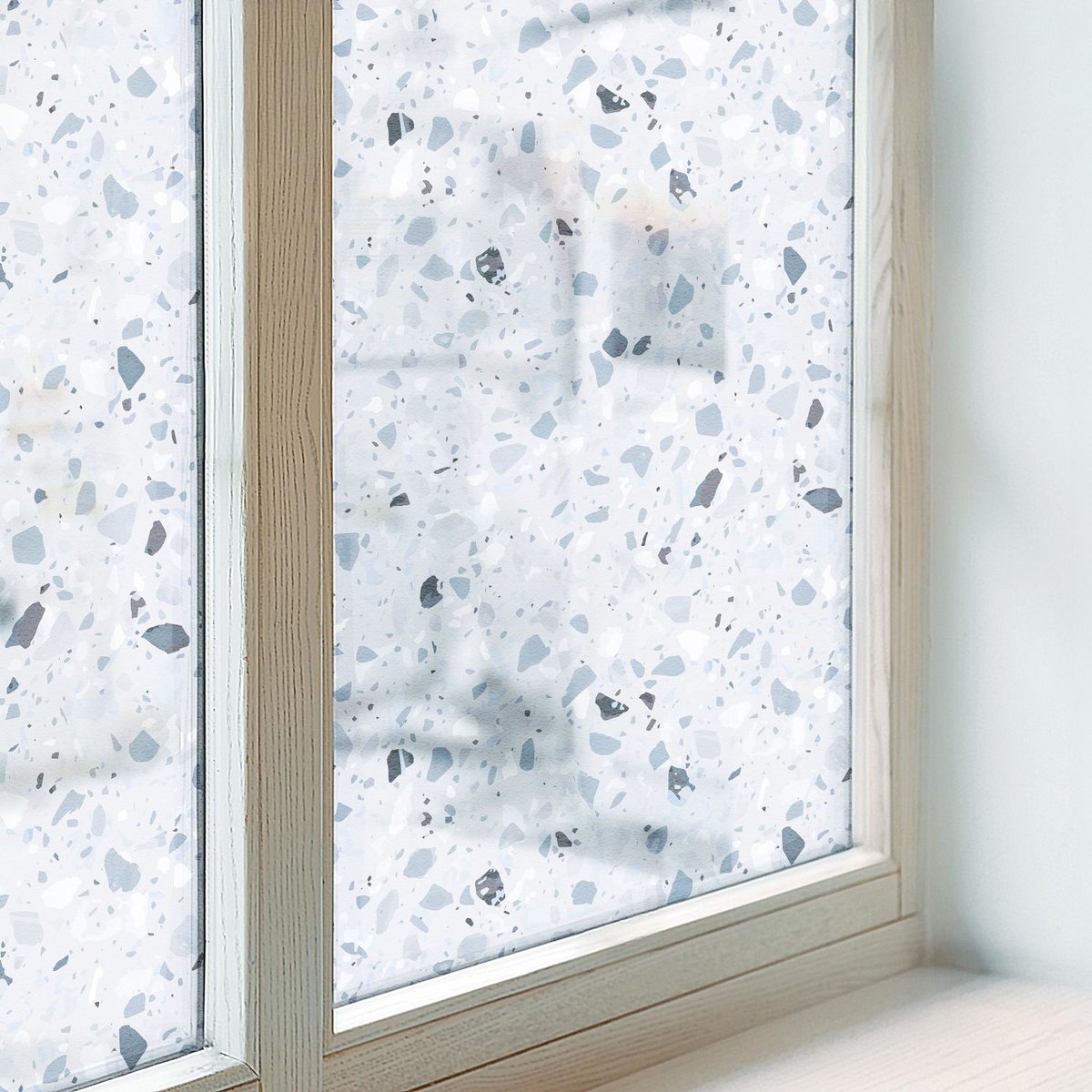 Coloray Privacy Folie Raam - Modern mozaïek Anti inkijk Folie - 50x100 cm - Blauw Privacy Folie Raam - Raamfolie Tegen inkijk Glas in Lood - Voor de badkamer, keuken en hal. - Raamfolie Zonwering