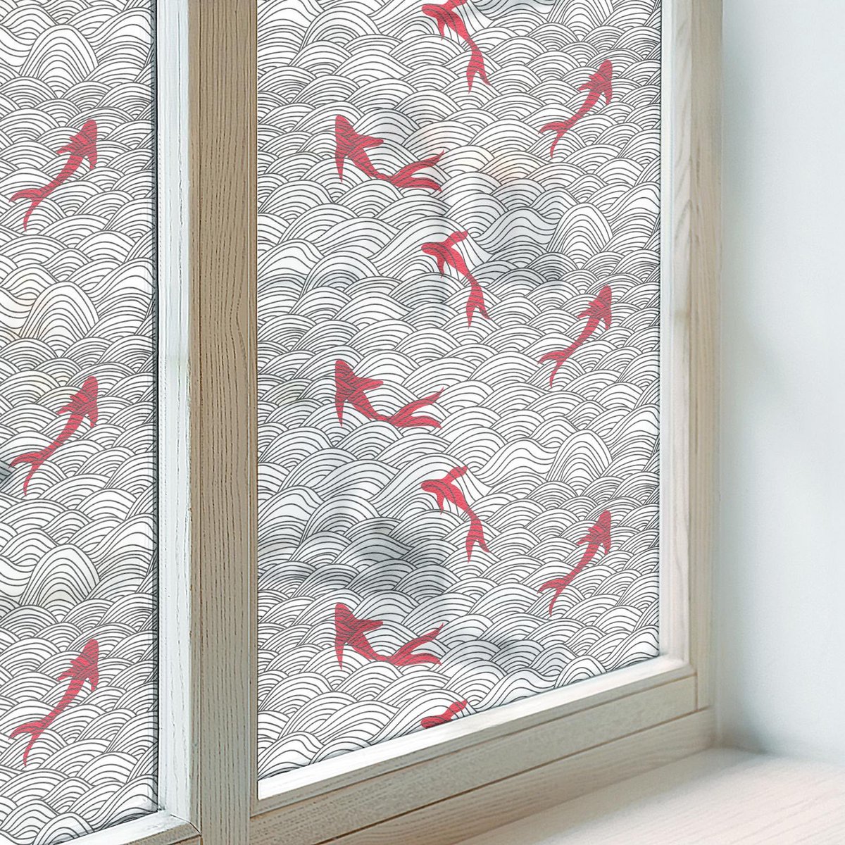 Coloray Privacy Folie Raam - Golvend patroon Anti inkijk Folie - 50x100 cm - Zwart-wit Privacy Folie Raam - Raamfolie Tegen inkijk Glas in Lood - Voor de badkamer, voor de hal, voor het kantoor. - Raamfolie Zonwering