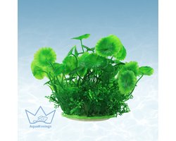 AquaKonings - Aquarium decoratie - Aquarium kunst planten - Nepplanten - Kunstplant -Lelie groen - 20x16x11
