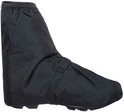 Zwarte fietshoes voor schoenen, met klittenbandsluiting aan de zijkant.