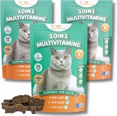 10 in 1 Multivitamine voor katten - voedingssupplement kat - voor gewrichten, weerstand, huid en vacht, spijsvertering - 100% natuurlijk - Kattensnoepjes - 90 stuks