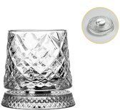 Draaibaar Old Fashioned glas, 260 ml/10 oz kristallen whiskyglas voor whisky, bourbon, likeur en cocktails