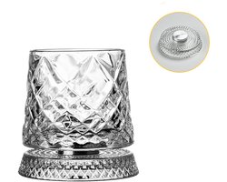 Draaibaar Old Fashioned glas, 260 ml/10 oz kristallen whiskyglas voor whisky, bourbon, likeur en cocktails