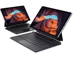 Tablet toetsenbord | Toetsenbordhoes geschikt voor Samsung Galaxy Tab S10 FE/S9/S9 FE/S8/S7 | 7-kleuren achtergrondverlichting | Multi-Touch Trackpad | Penhouder | Case | Zwart