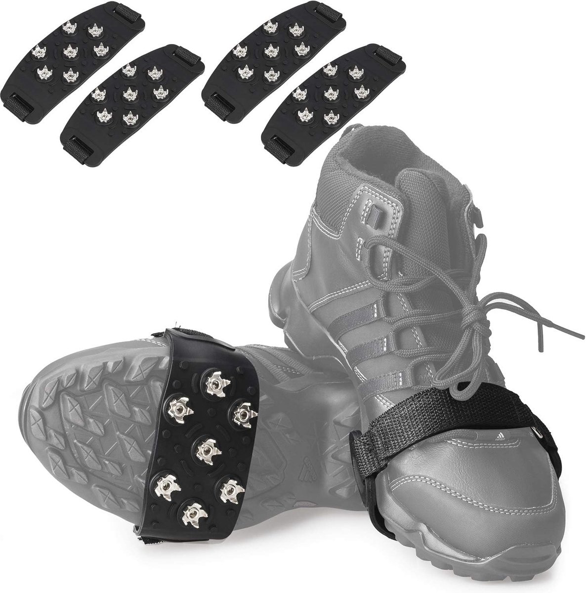 2 Stijgijzers met antislipnoppen 7-punts noppen voor schoenen stijgijzers voor skischoenen stijgijzers voor winterschoenen geschikt voor wandelen joggen hiken buitenwerk bergbeklimmen en ijs- en sneeuwgrips Cyslmuk® 2 Paar