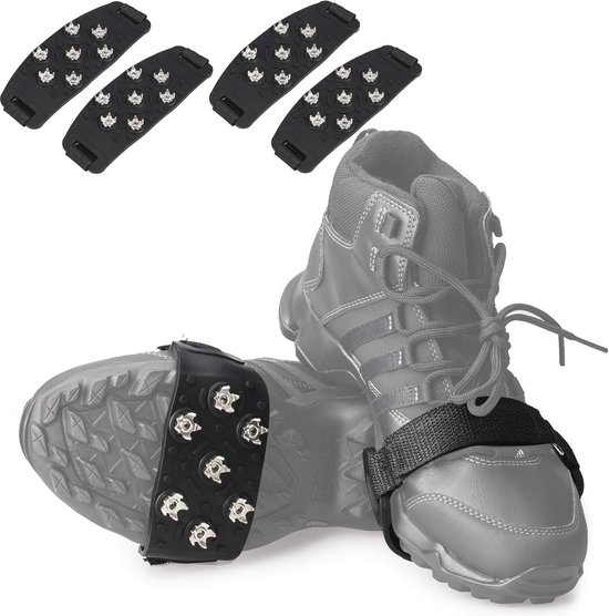 2 paar Stijgijzers met antislipnoppen | 7-punts noppen voor schoenen | stijgijzers voor skischoenen | stijgijzers voor winterschoenen | geschikt voor wandelen, joggen, hiken, buitenwerk, bergbeklimmen en ijs- en sneeuwgrips|Cyslmuk®