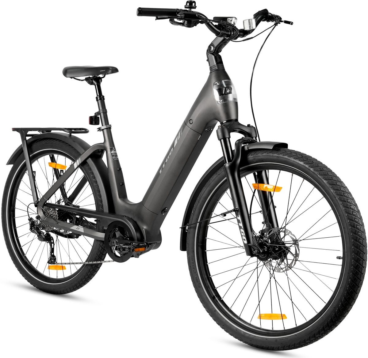TTGO Z5 Elektrische Fiets - 250W MiddenMotor - 36V18Ah Accu - 27.5 Inch Banden - Max Snelheid 25km/u - Max Bereik 110-130km - Shimano 9 Versnellingen - Grijs