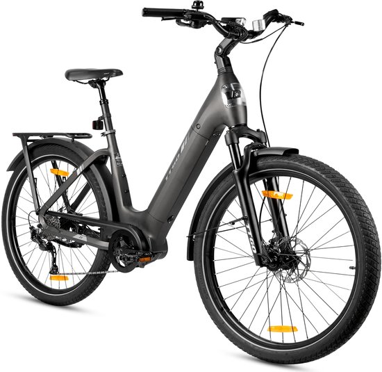 TTGO Z5 Elektrische Fiets - 250W MiddenMotor - 36V18Ah Accu - 27.5 Inch Banden - Max Snelheid 25km/u - Max Bereik 110-130km - Shimano 9 Versnellingen - Grijs