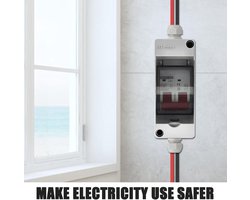 Ynkkvre - DC Isolator Switch PV System - DC Circuit Breaker - 32A 2P DC 500V - PC Kunststof - IP65 Waterdichte Behuizing - Veilige Isolatie Voor Zonne-energie - 1 Stuk