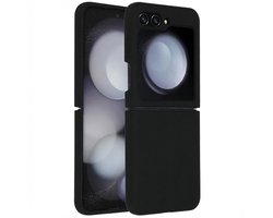 Accezz Hoesje - Geschikt voor Samsung Galaxy Z Flip 5 - Liquid Silicone Backcover - Zwart