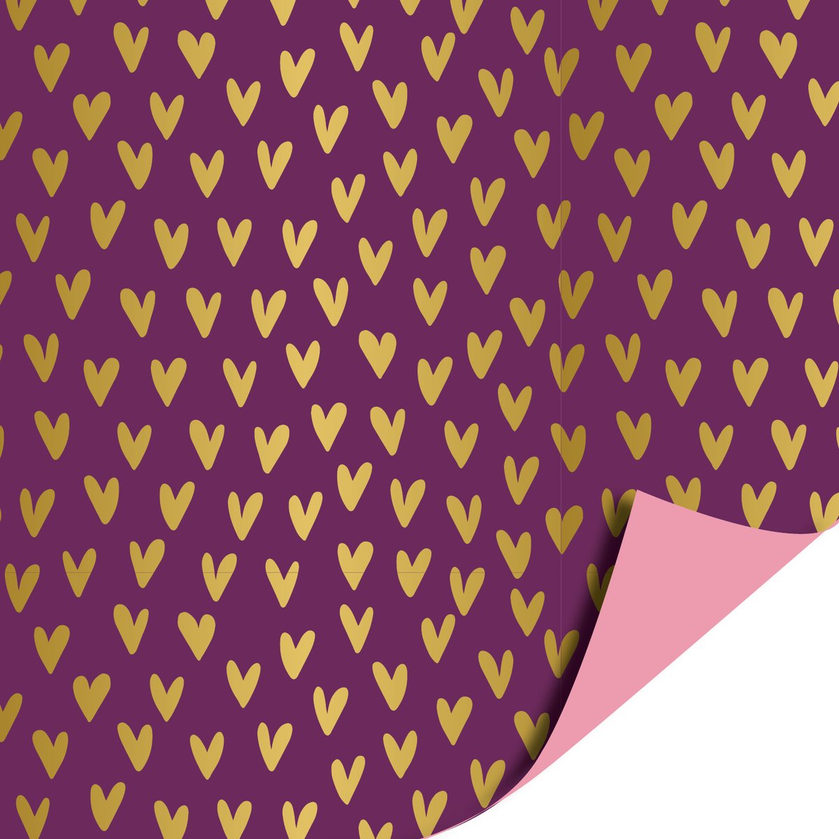 Cadeaupapier 70x200cm - Lots of love paars
