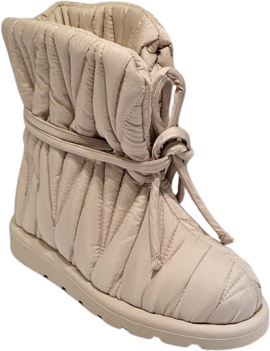 Berussa-Dames-Laarzen-Warme Dames Boots Anorak Materiaal met Suède Binnenkant Ultra Lichte Thermo-zool / Grijs36-40 Beige