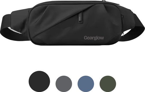 GearGlow® Hip Bag - Unisexe - Imperméable - Zwart - Également portable comme sac de Festival ou sac banane