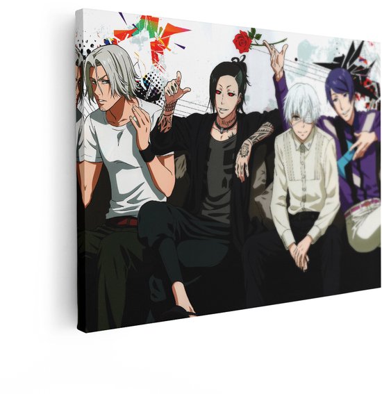 Artaza Canvas Schilderij Anime Mannen - 40x30 cm - Wanddecoratie Tokyo Ghoul - Muurdecoratie Slaapkamer - Kamer Accessoires Manga