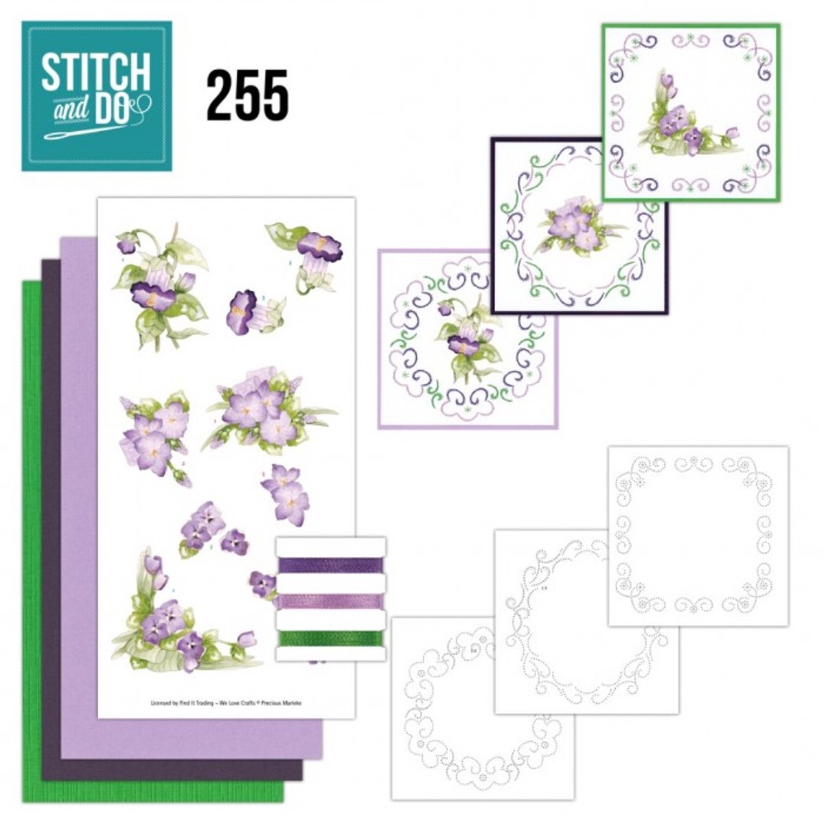 Stitch and Do 255 - Precious Marieke - Purple Blossom - Stitch and Do borduursets - Gratis verzonden