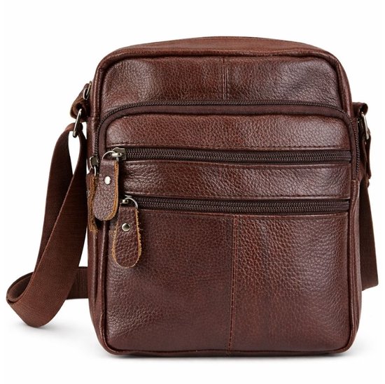 Petit sac bandoulière en cuir marron Fana Bags - Sac bandoulière homme Cuir - Sac homme - Cadeau homme - Sac homme pratique