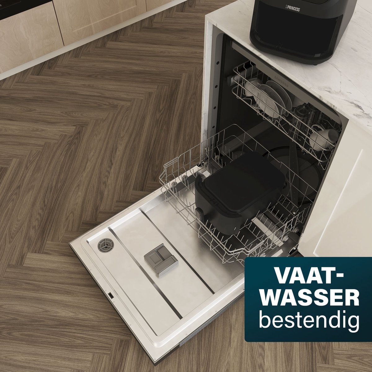 Princess Digitale Airfryer XXL 182256 - SlimFry Airfryer - Slank ontwerp - 8 liter - PFAS vrij - Heteluchtfriteuse - Digital Touchscreen - 8 Automatische Programma's - 2000W - Zwart - Ideaal voor kleinere keukens of beperkte aanrechtruimte — afbeelding 7
