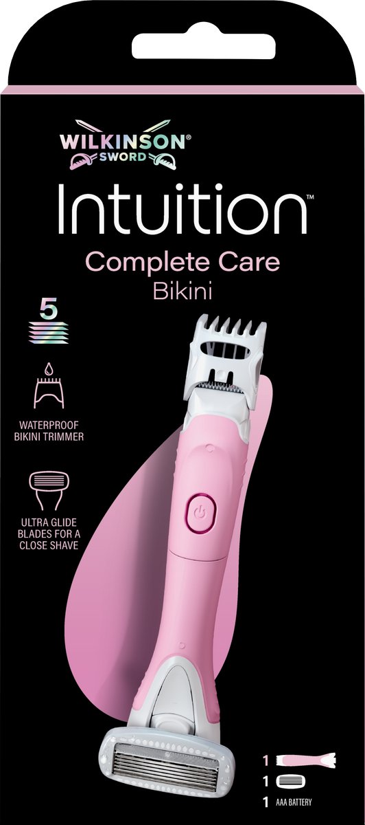 Wilkinson Sword Intuition Complete Care Bikinitrimmer voor vrouwen, 2in1 elektrische lichaamshaartrimmer, scheersyssteem en 1 navulmesje