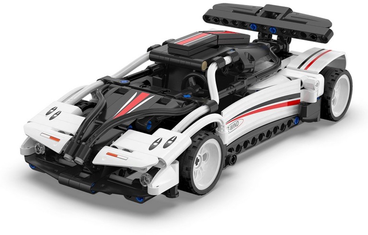CADA - Rétrofriction - Pull-back - 1:18 Voiture de course - Blanc - 321pcs.