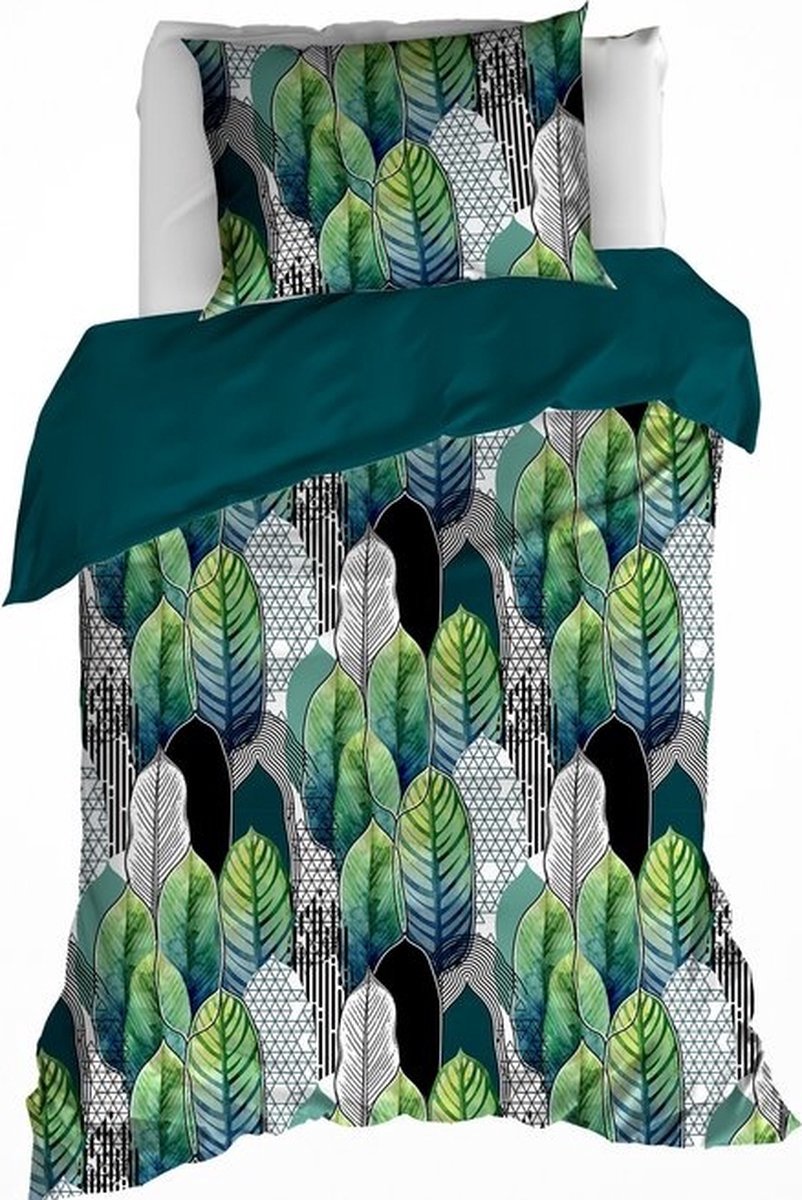 De Witte Lietaer Dekbedovertrek Katoen Satijn Rue - Eenpersoons - 140 x 200/220 cm - Groen