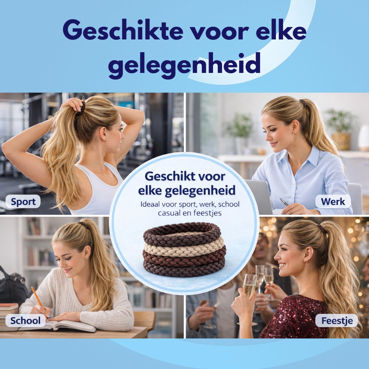 Knaak Haarelastiekjes - Haarelastiekje Gevlochten - Sterk - 10 stuks - Verschillende kleuren — cadeau in Mode & Accessoires - foto 4
