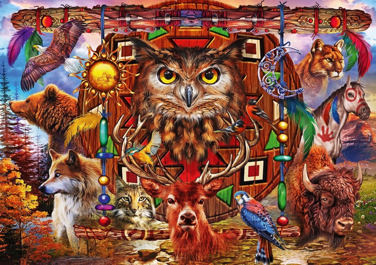 Bluebird Puzzle legpuzzel Animal Totem - 4000 stukjes fantasie.