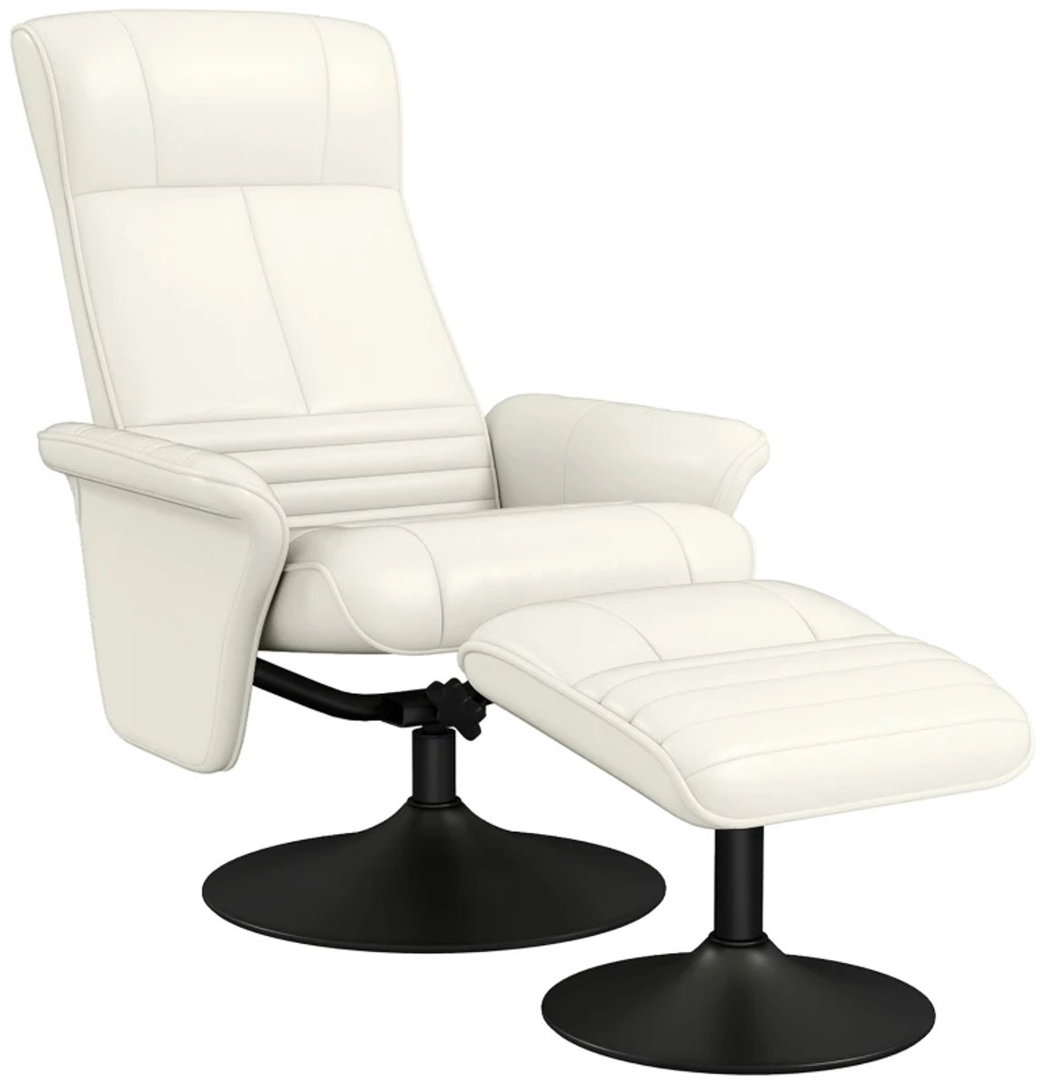 ZYLARO Relaxfauteuil met Voetenbank - 360° Draaibaar - Kantelbaar tot 135° - Verstelbare Rugleuning - tot 150 kg - Relaxstoel - TV Stoel - Loungestoel - Leesstoel - Crèmewit Crème wit