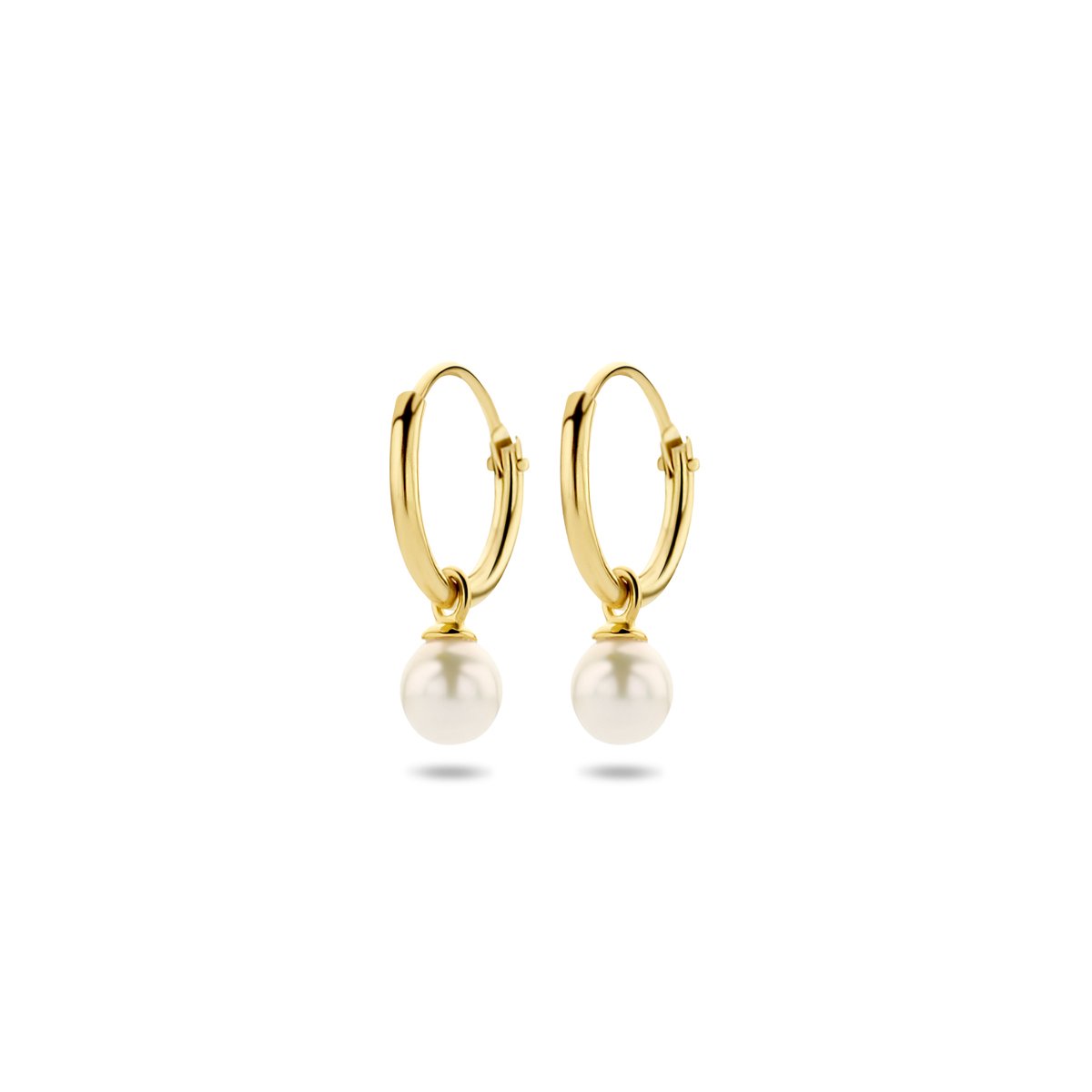 Sparkle14 Oorringen Met Hangers Zoetwaterparel 11 cm - Goud