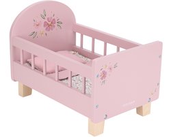 Product afbeelding van Little Dutch Poppenbed – Soft Flowers – Roze Hout