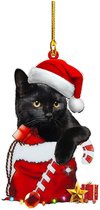 Chat de dessin animé décoratif - Ornements Décoration de chat de Noël - Ornement Pendentif de voiture en Acryl pour chat Noël - Ornements - Pendentif pour arbre de Noël