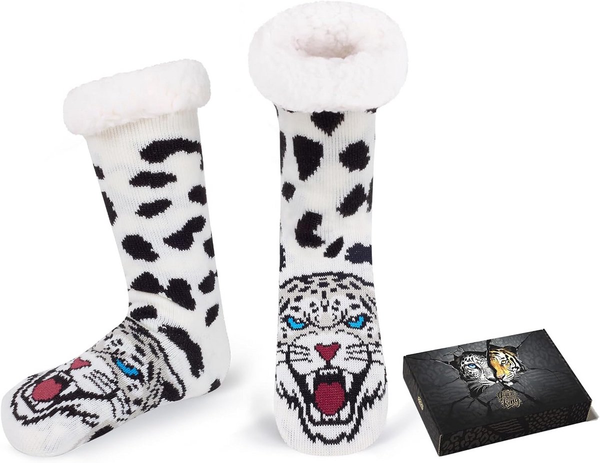 Warme Antislip Pantoffelsokken voor Heren met Fleece Voering - Cadeauverpakking