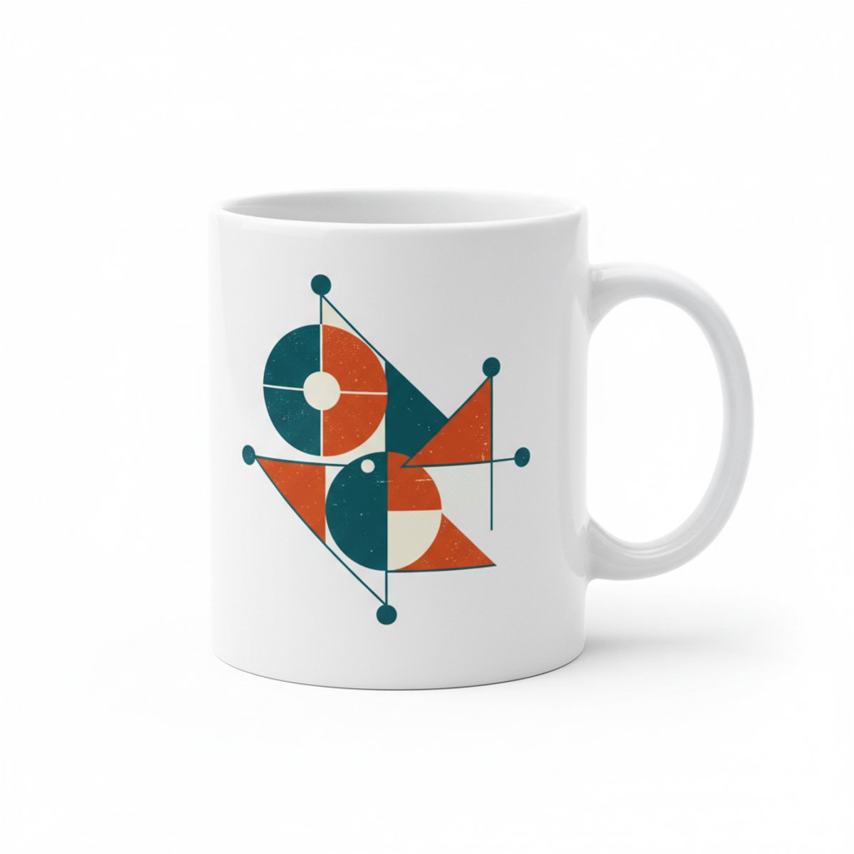 Abstract Geometrische Kunst Mok 330 ml – Modern Vormen Design Koffie- & Theebeker Cadeau
