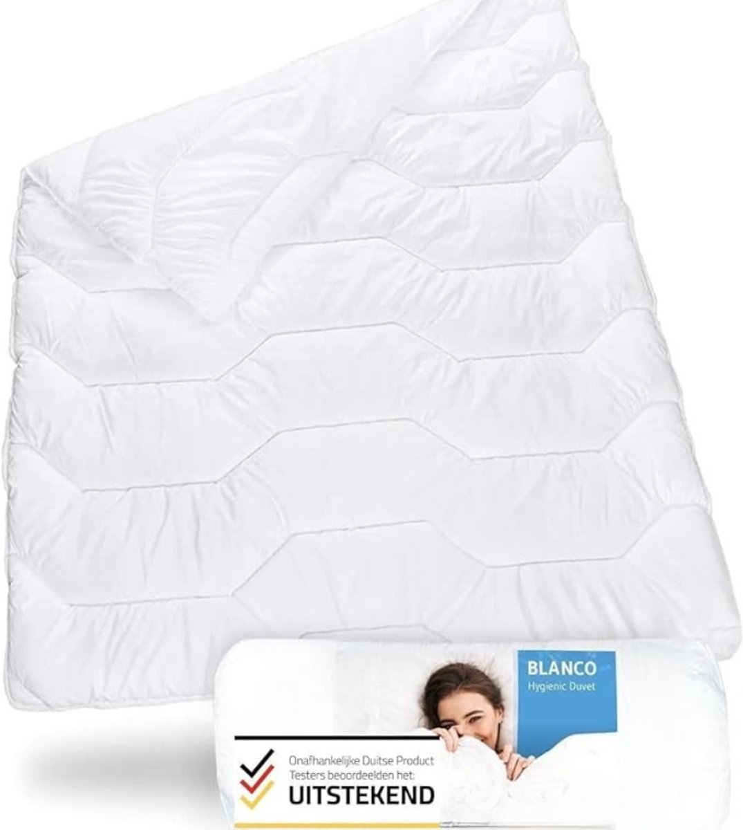 Famanu - Luchtig donsdekbed 155 x 220 cm, vochtregulerend, ademend en anti-allergisch – Wit