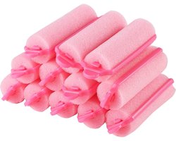 12 Stuks Schuim Krulspelden 20 mm in Roze Zachte Spons Rollers voor Vrouwen Meisjes en Kinderen Geschikt voor Thuis Gebruik en Kapsel Styling