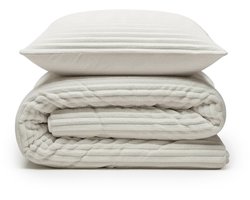 Sleeptime 2 in 1 Teddy Rib Dekbed zonder Overtrek - Dekbed Inclusief Slopen - 140 x 200 cm - Beige