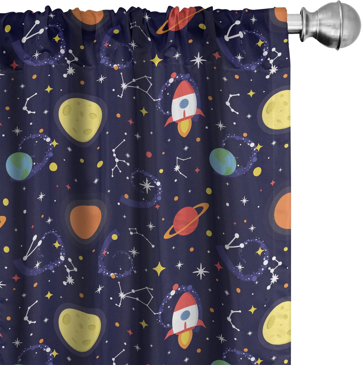ABAKUHAUS Ruimteschipgordijnen – 2x75x175 cm – Indigo microvezel