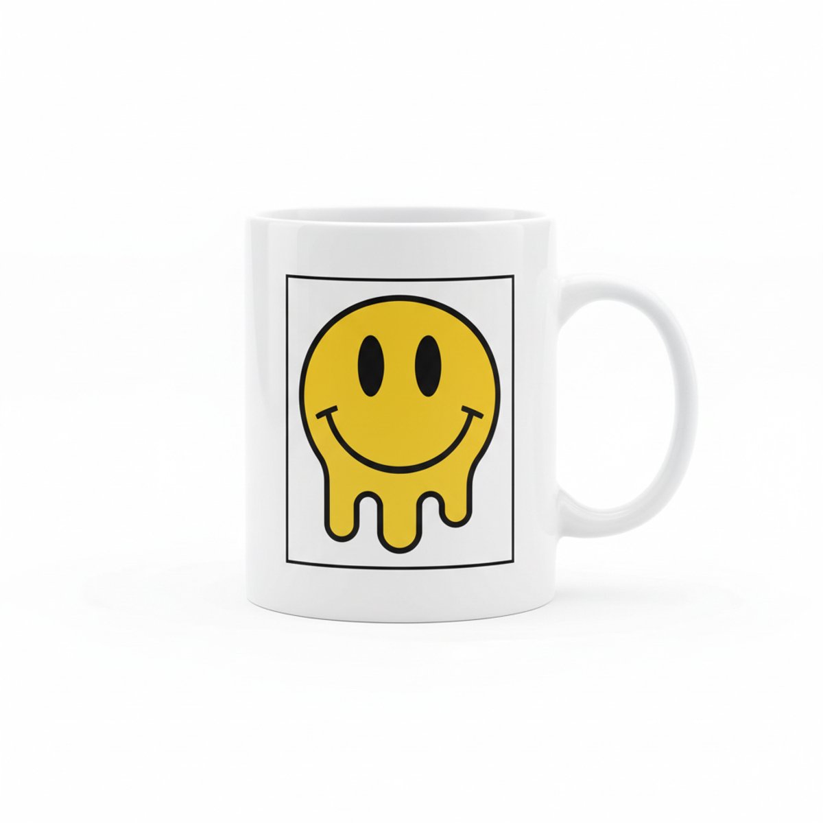Druipende Smiley Koffiemok 330 ml – Speels Minimalistisch Design Cadeau Mok